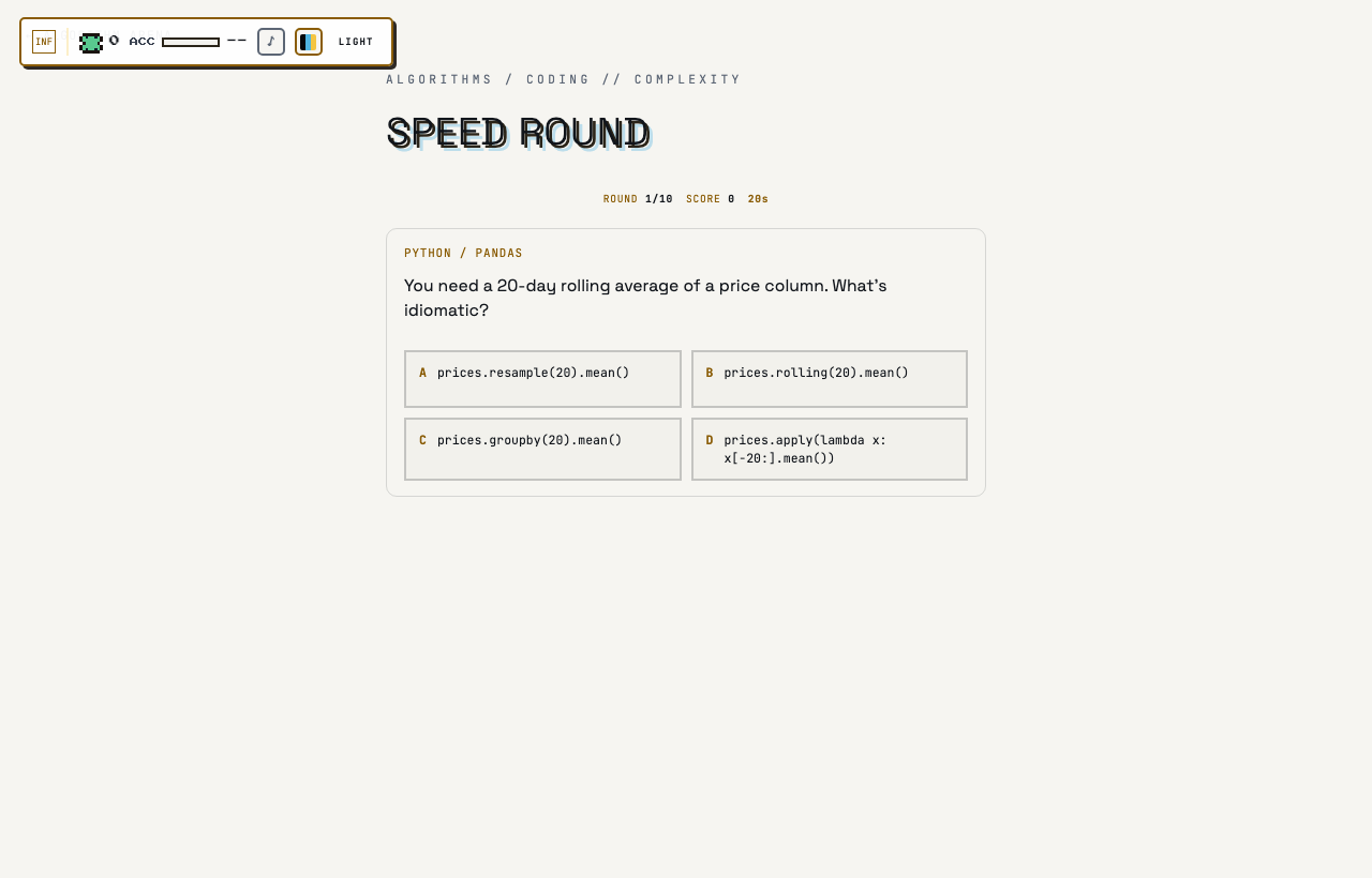 Speed Round in play on Outcry