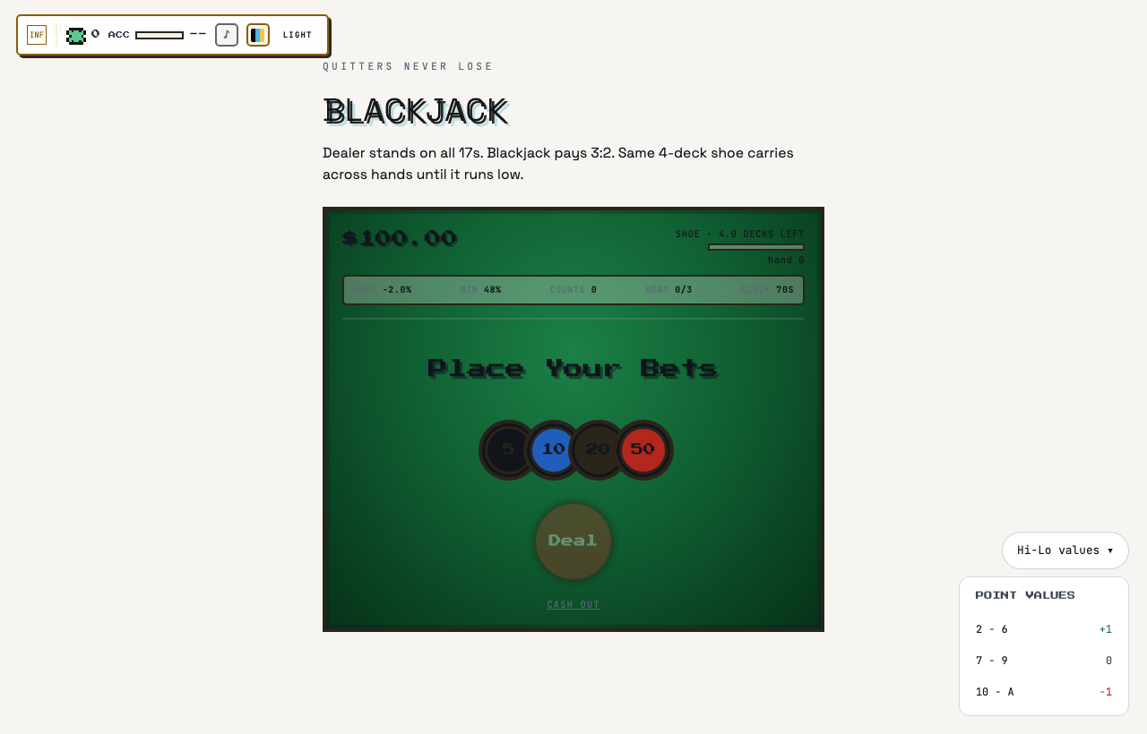 Blackjack in play on Outcry