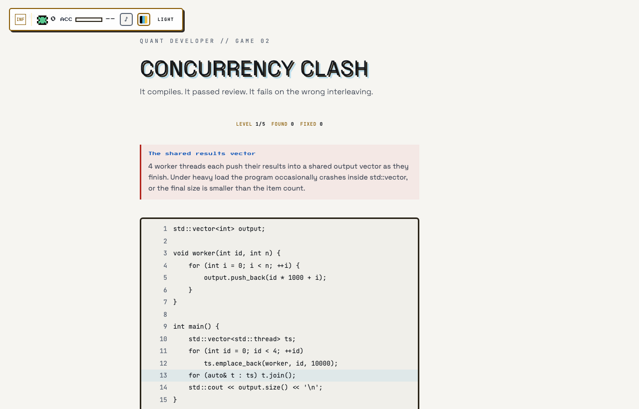 Concurrency Clash in play on Outcry