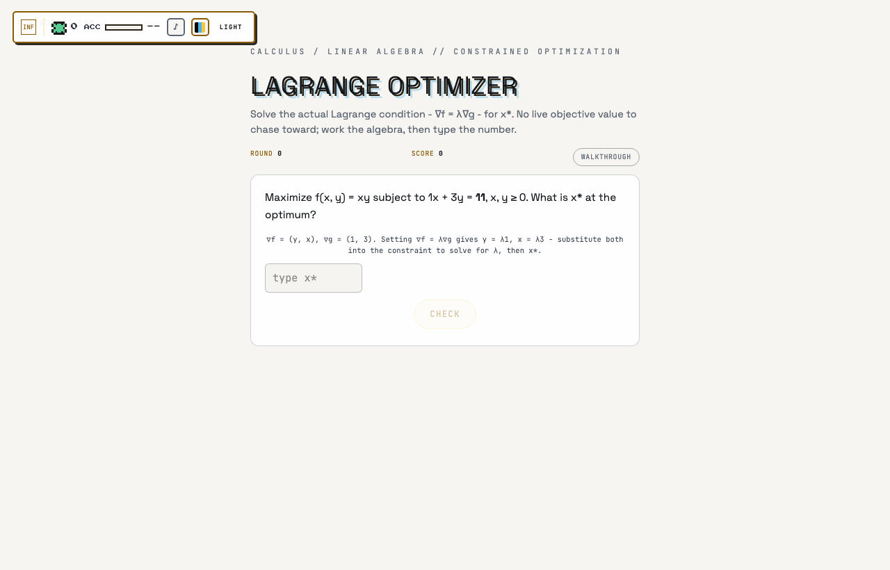 Lagrange Optimizer in play on Outcry