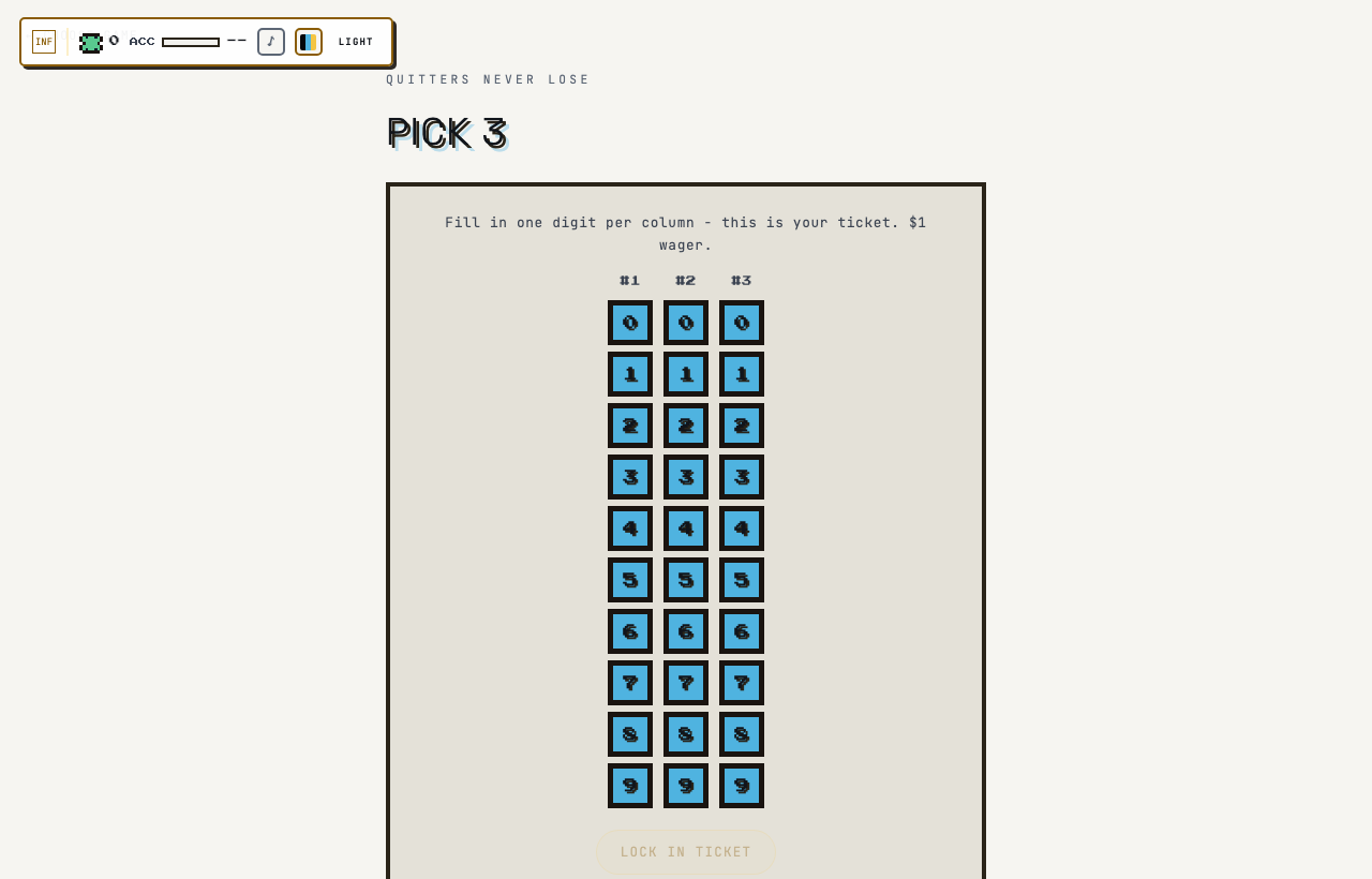 Pick 3 in play on Outcry