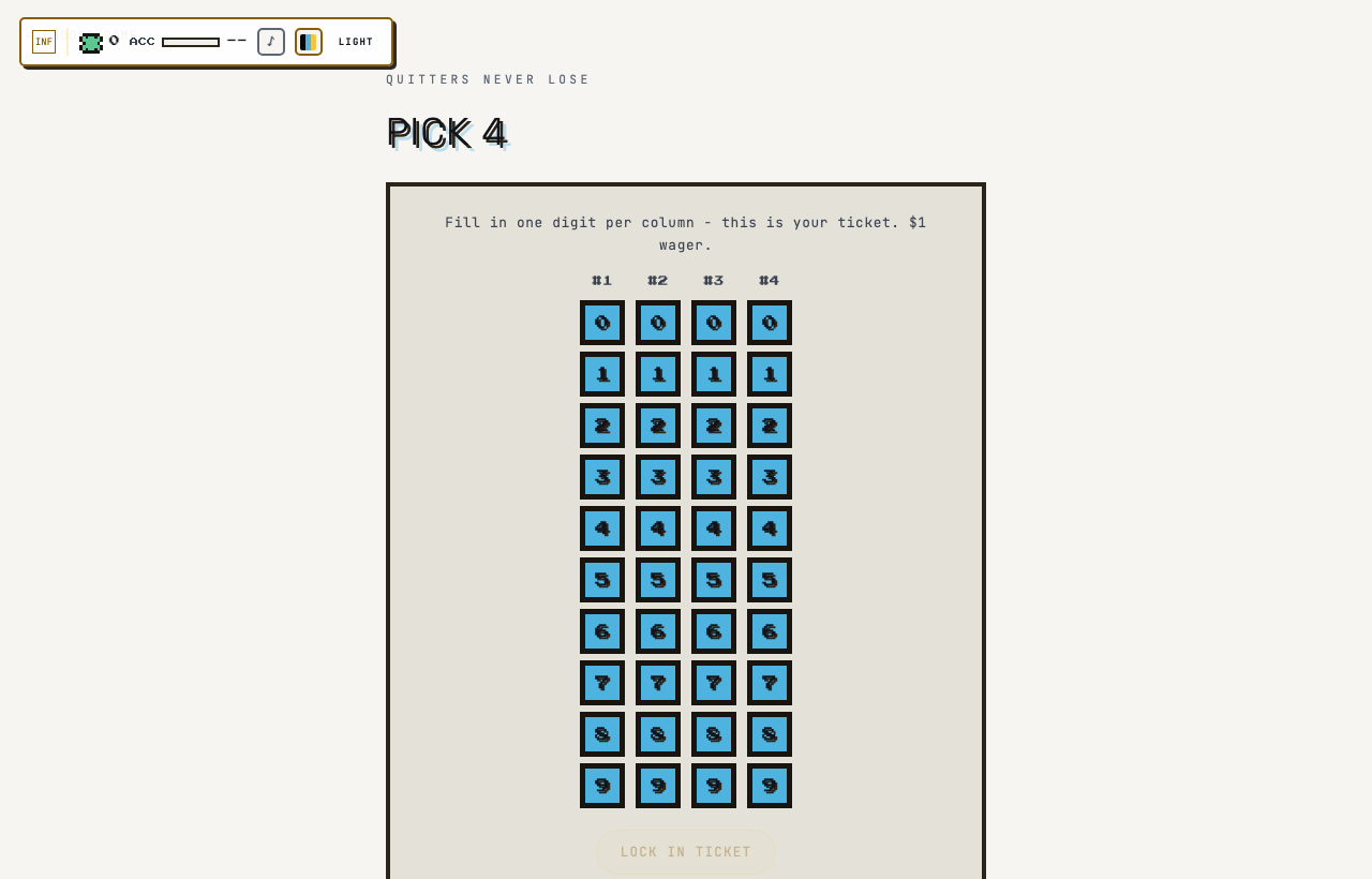 Pick 4 in play on Outcry