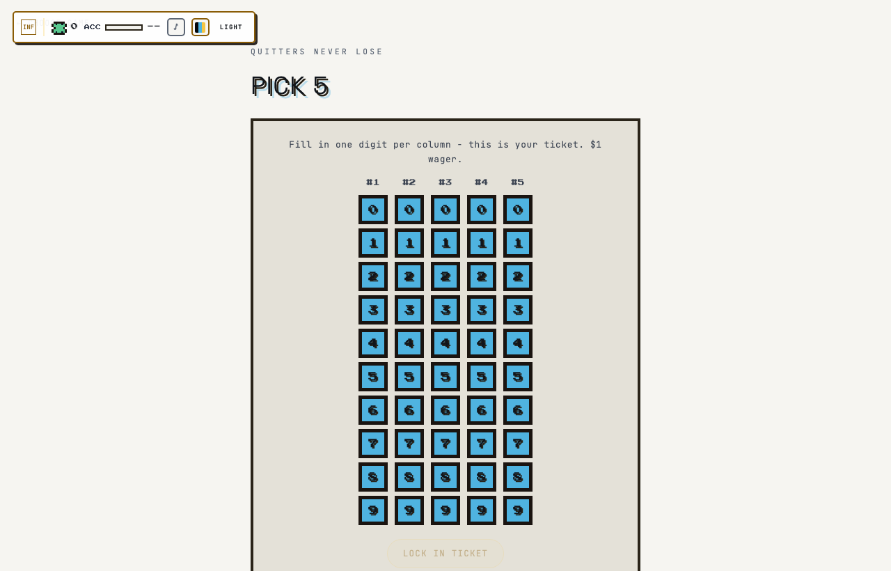 Pick 5 in play on Outcry