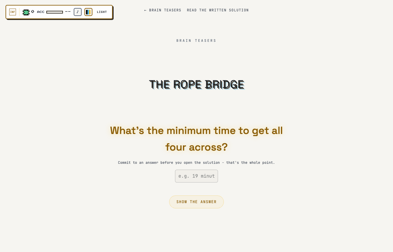 The Rope Bridge in play on Outcry