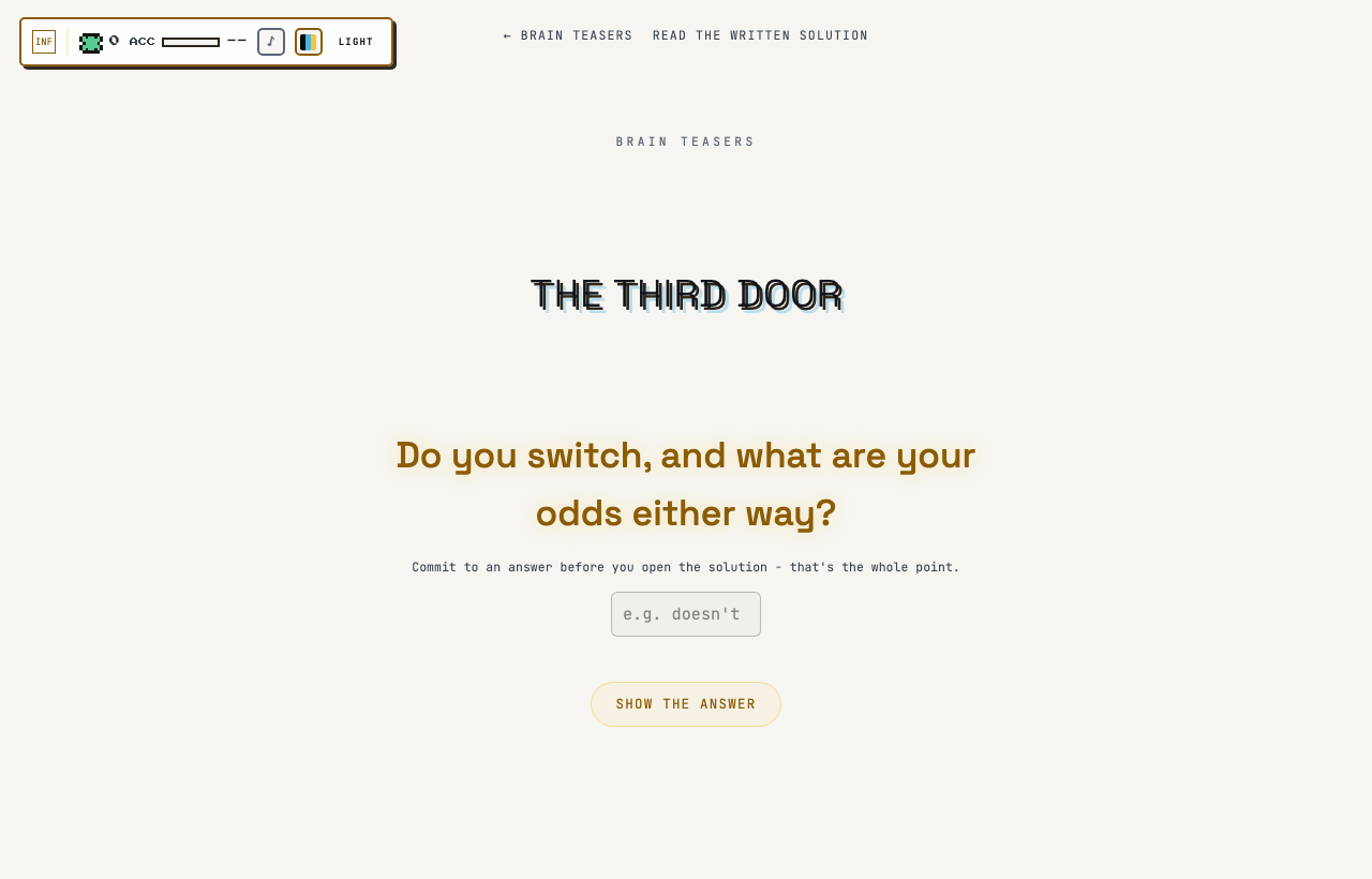 The Third Door in play on Outcry