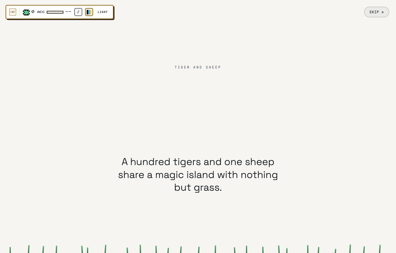 Tiger and Sheep in play on Outcry